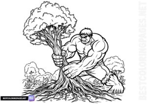 Strong Hulk coloring pages for kids