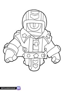 Robot Stu from Brawl Stars coloring page
