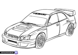 Subaru sports car colouring page
