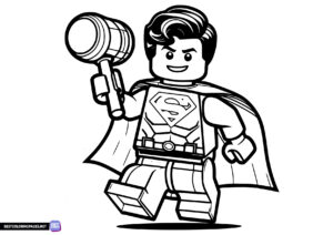 Superman Lego coloring page for kids