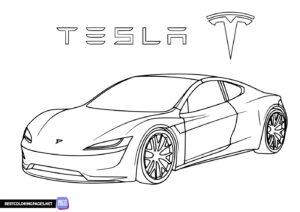 Tesla car coloring page