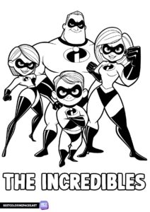 The Incredibles colouring pages