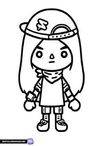 The character of the girl Toca Boca coloring picture