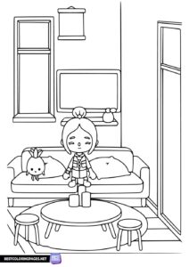 Toca Boca printable furniture coloring page