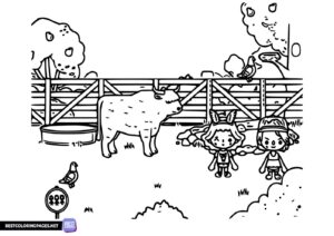 Toca Life World coloring page on the farm