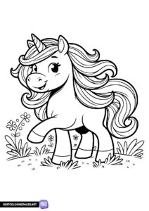 Unicorn coloring sheet