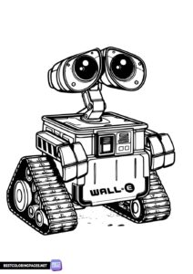 Wall-E Coloring page. Robot coloring page.