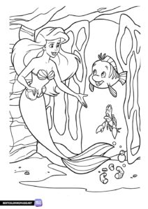 Ariel the mermaid to color