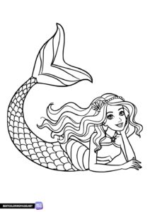 Barbie mermaid coloring page