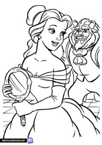 Beauty and the Beast Disney free coloring page