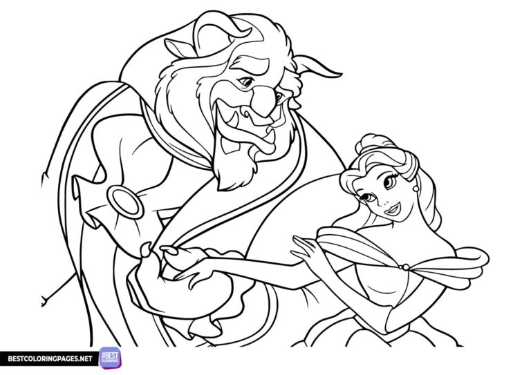 Beauty and the Beast Printable Coloring Sheets