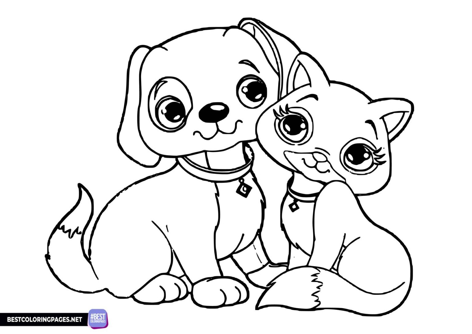 Printable cat and dog coloring pages Free printable coloring pages
