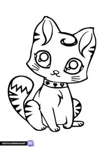 Cat coloring page for girls