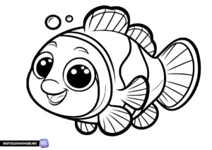 Clown fish coloring page