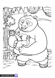 Coloring Page Po from Kung Fu Panda