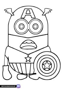 Coloring Pages for Boys Minion Captain America