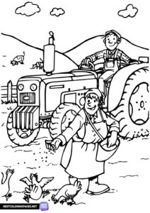 Coloring page country life