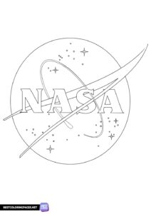 Coloring page for boys NASA logo