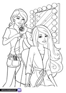Coloring page for girls with Barbie