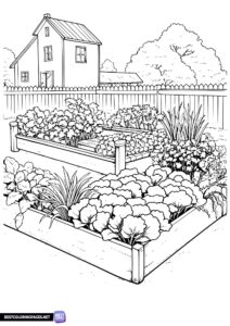 Coloring page vegetable garden
