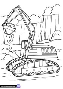 Coloring pages for boys excavator