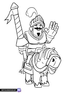 Coloring pages for boys knight on horseback
