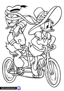Donald Duck on a bike