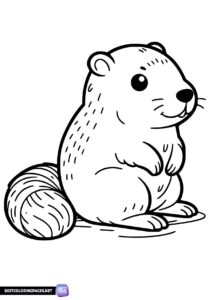 Easy Groundhog coloring page