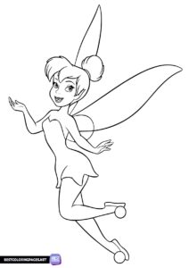Easy Tinkerbell coloring pages