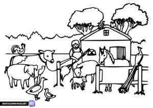 Farm life coloring page