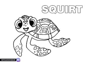 Finding Nemo - Squirt coloring page
