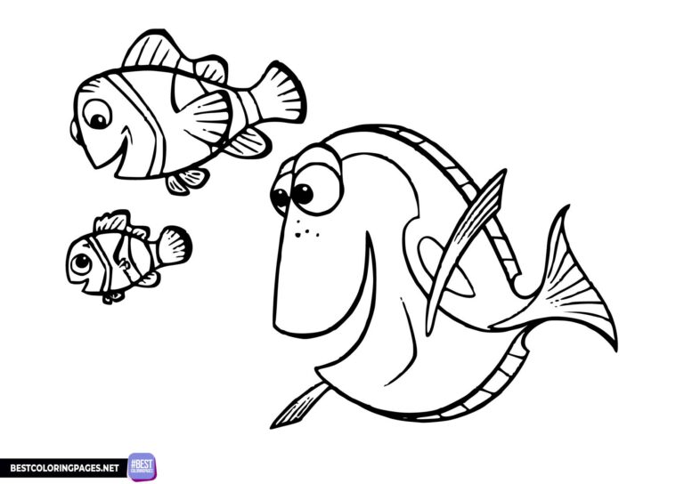 Finding Nemo colouring sheet