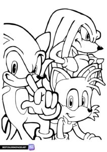 Free Sonic colouring pages