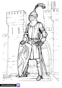 Free coloring pages for boys knight