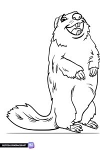 Free groundhog coloring page