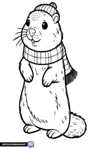 Free printable groundhog coloring page