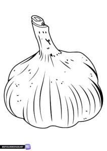 Garlic vegetable printable coloring page