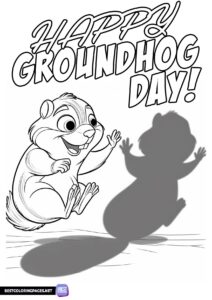 Groundhog day coloring page