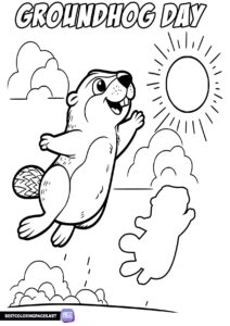 Groundhog day coloring page to print