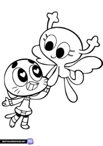 Gumball & Penny coloring page