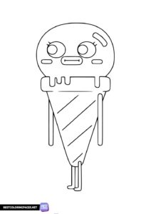Gumball Sarah ice cream coloring pages