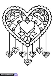 Heart coloring pages for girls