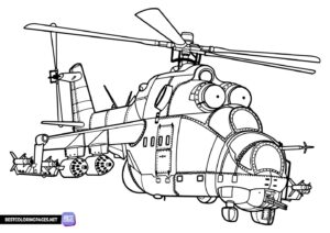 Helicopter coloring sheet for boys