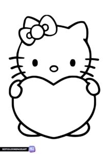 Hello Kitty coloring page for girls