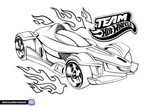 Hot Wheels coloring sheets for boys