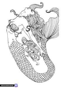 Mermaid coloring pages.