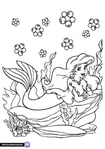 Mermaid Ariel coloring picture