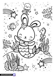 Mermaid coloring page for kids