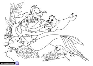 Mermaid coloring pages online
