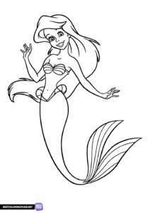 Mermaid free printable coloring page